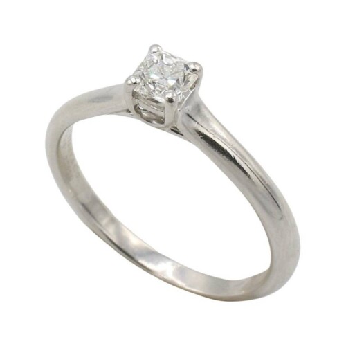 Tiffany & Co. Lucida Platinum 0.32ct Natural Diamond Solitaire Engagement Ring