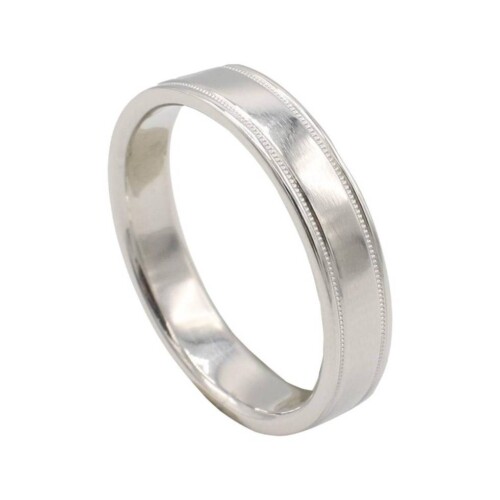 Tiffany & Co. Together Platinum 4MM Double Milgrain Band Wedding Ring