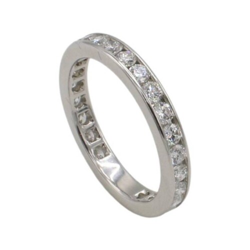 Tiffany & Co. Platinum 1.00 Carat Natural Diamond Eternity Channel Wedding Band Ring