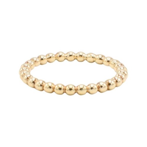 14 Karat Yellow Gold Beaded Ball Band Stacking Ring