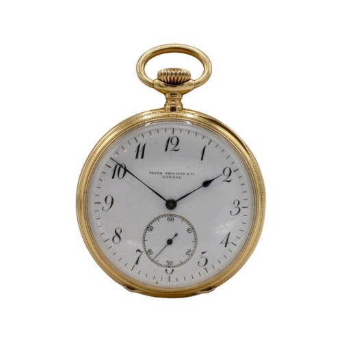 Patek Philippe Savonnette Pocket Watch Triple Signed 18 Karat Yellow Gold 1891