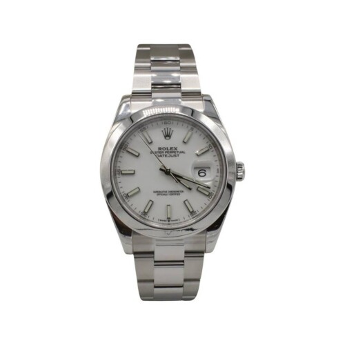 Rolex Oyster Perpetual Datejust 126300 Stainless Steel White Dial Oyster Bracelet Watch Box & Papers