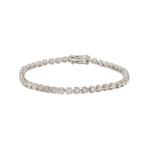 14 Karat White Gold 6.50 Carat Natural Diamond Tennis Line Bracelet