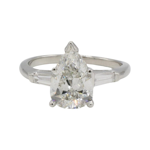 GIA Certified 2.31 Carat I SI1 Natural Pear Shape Diamond Engagement Ring