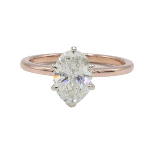 GIA Certified 1.60 Carat I SI1 Oval Natural Diamond Rose Gold Engagement Ring