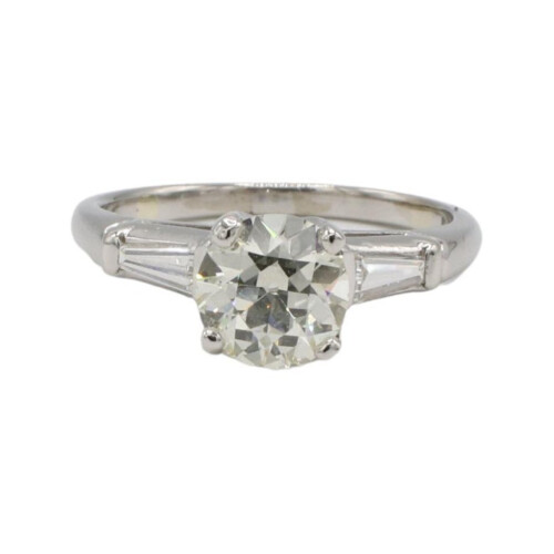 GIA Certified 1.26 Carat Old European Cut Natural Diamond Engagement Ring