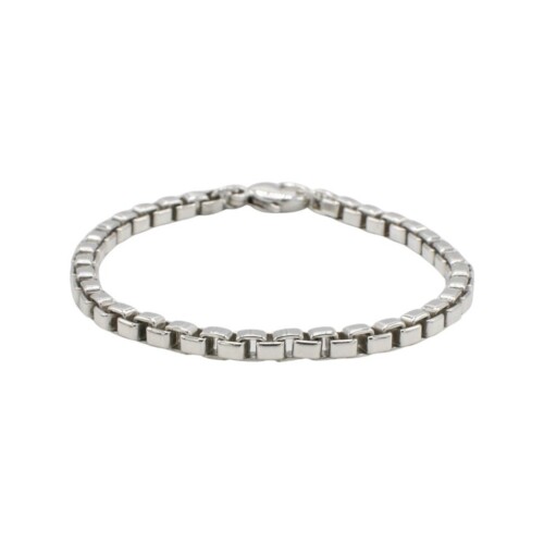 Tiffany & Co. Venetian Sterling Silver Box Chain Link Bracelet
