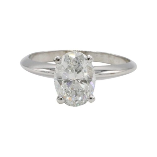 GIA Certified 1.51 Carat G SI2 Natural Oval Diamond Solitaire Engagement Ring