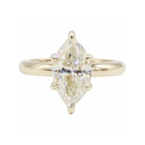 GIA Certified 3.01 Carat M VS2 Marquise Natural Diamond Solitaire Engagement Ring