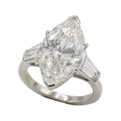 GIA Certified 6.00 Carat I VVS2 Marquise Natural Diamond Platinum Engagement Ring