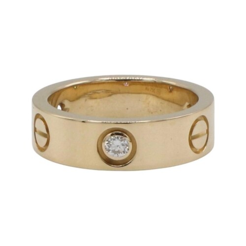 Cartier Love Classic Three Diamond 18 Karat Yellow Gold Wedding Band Ring