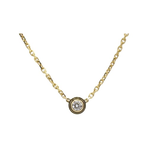 Cartier D'Amour Mini Natural Diamond Yellow Gold Pendant Necklace