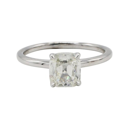 GIA Certified 1.53 Carat J SI2 Cushion Natural Diamond Solitaire Engagement Ring