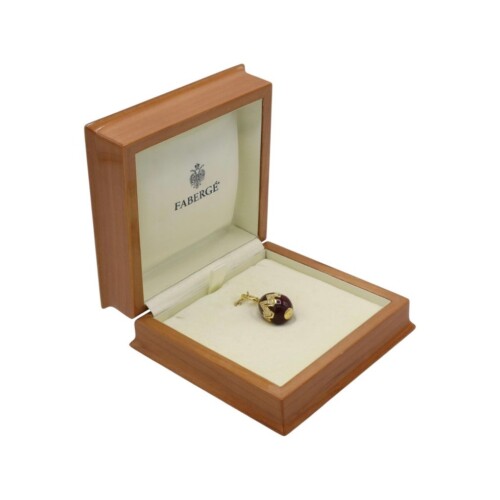 Fabergé Egg Heritage Surprise Elephant Natural Diamond Red Enamel Pendant Charm