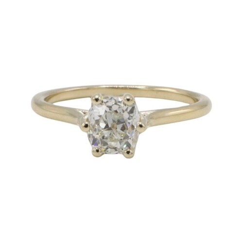 GIA Certified 1.08 Carat Old Mine Brilliant I S2 Natural Diamond Engagement Ring