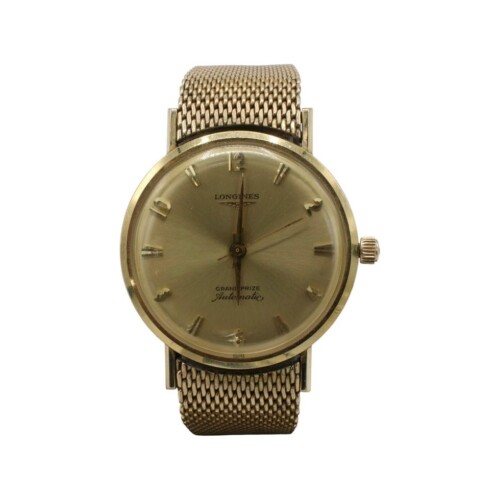 Longines Grand Prize Vintage Gold Filled Mesh Watch Box & Papers