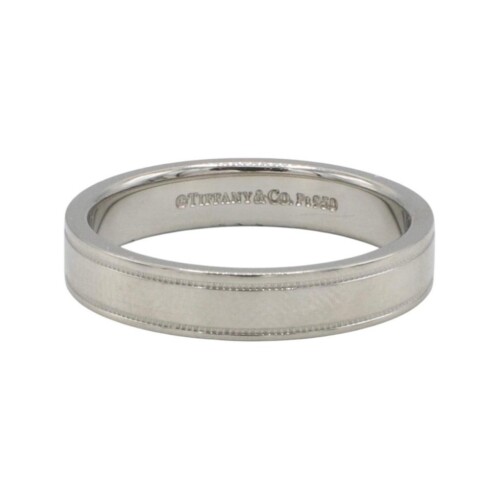 Tiffany & Co. Together Platinum Milgrain Wedding Band Ring 4MM