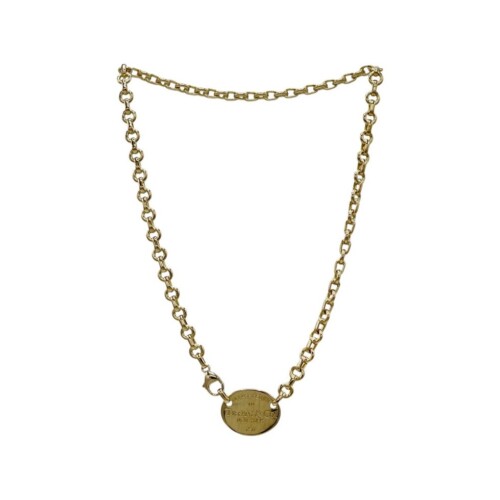 Tiffany & Co. 18 Karat Yellow Gold Return to Tiffany Tag Chain Link Necklace