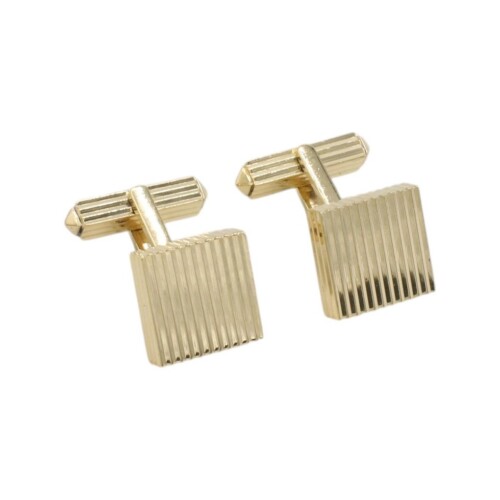 Tiffany & Co. Vintage 18 Karat Yellow Gold Pyramid Square French Cufflinks